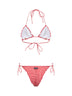 Red and white gingham lycra Sagitami triangle bikini