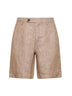 Bermuda Sebastian in lino a spina di pesce beige