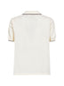 Cream cotton knit Sloan buttonless polo shirt