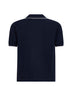 Navy blue cotton knit Sloan buttonless polo shirt