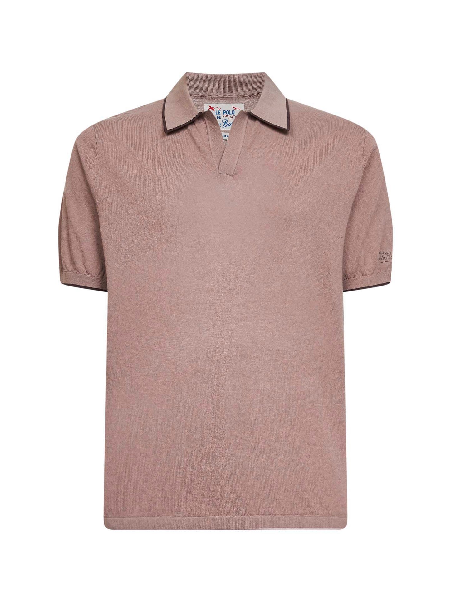 Nut cotton knit Sloan buttonless polo shirt