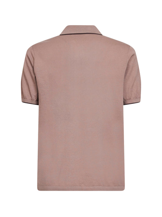 Nut cotton knit Sloan buttonless polo shirt