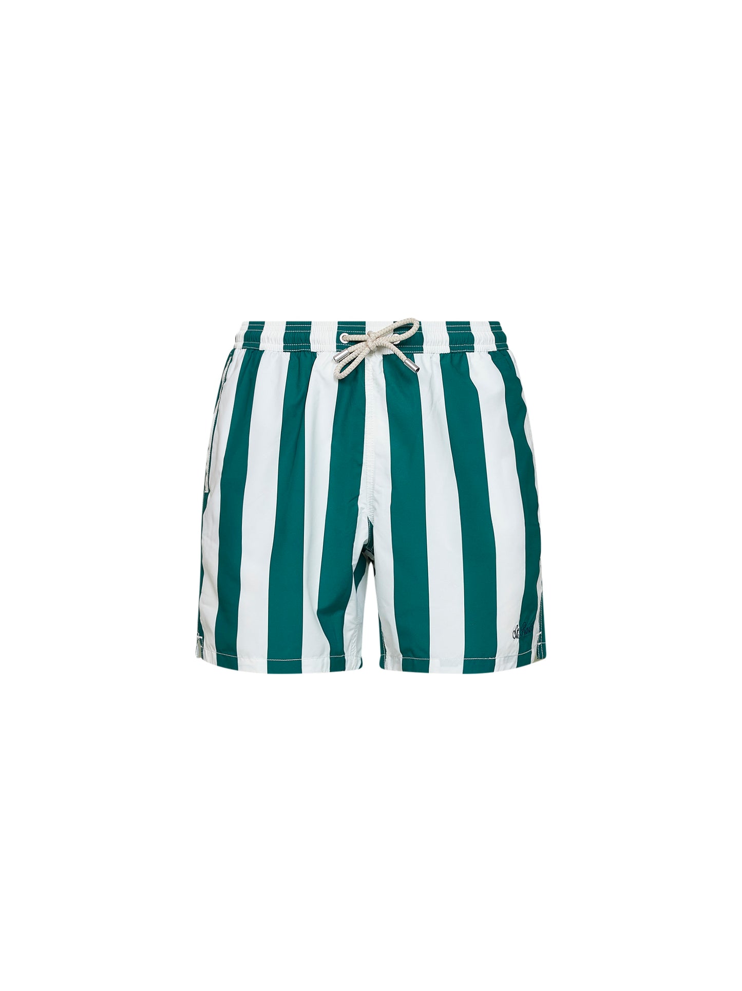 White and green striped Syros swim shorts