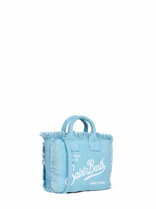 Borsa a mano con tracolla Mini Vanity azzurra