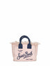 Borsa a mano con tracolla Mini Vanity rosa e panna