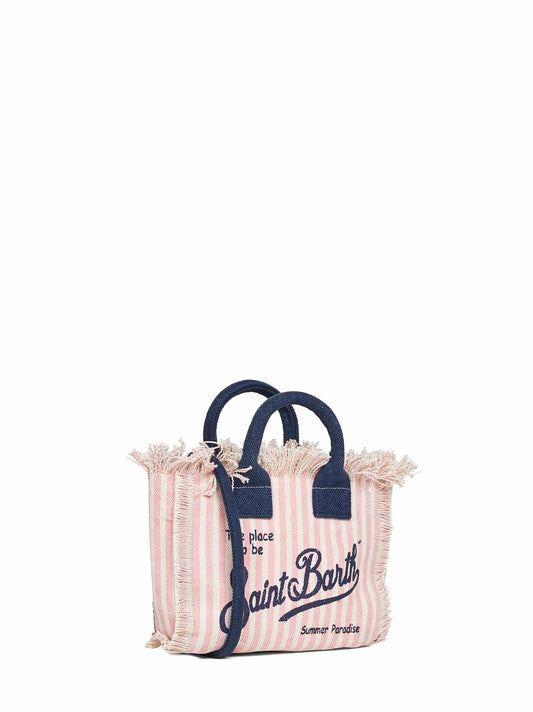 Pink and cream Mini Vanity handbag with shoulder strap
