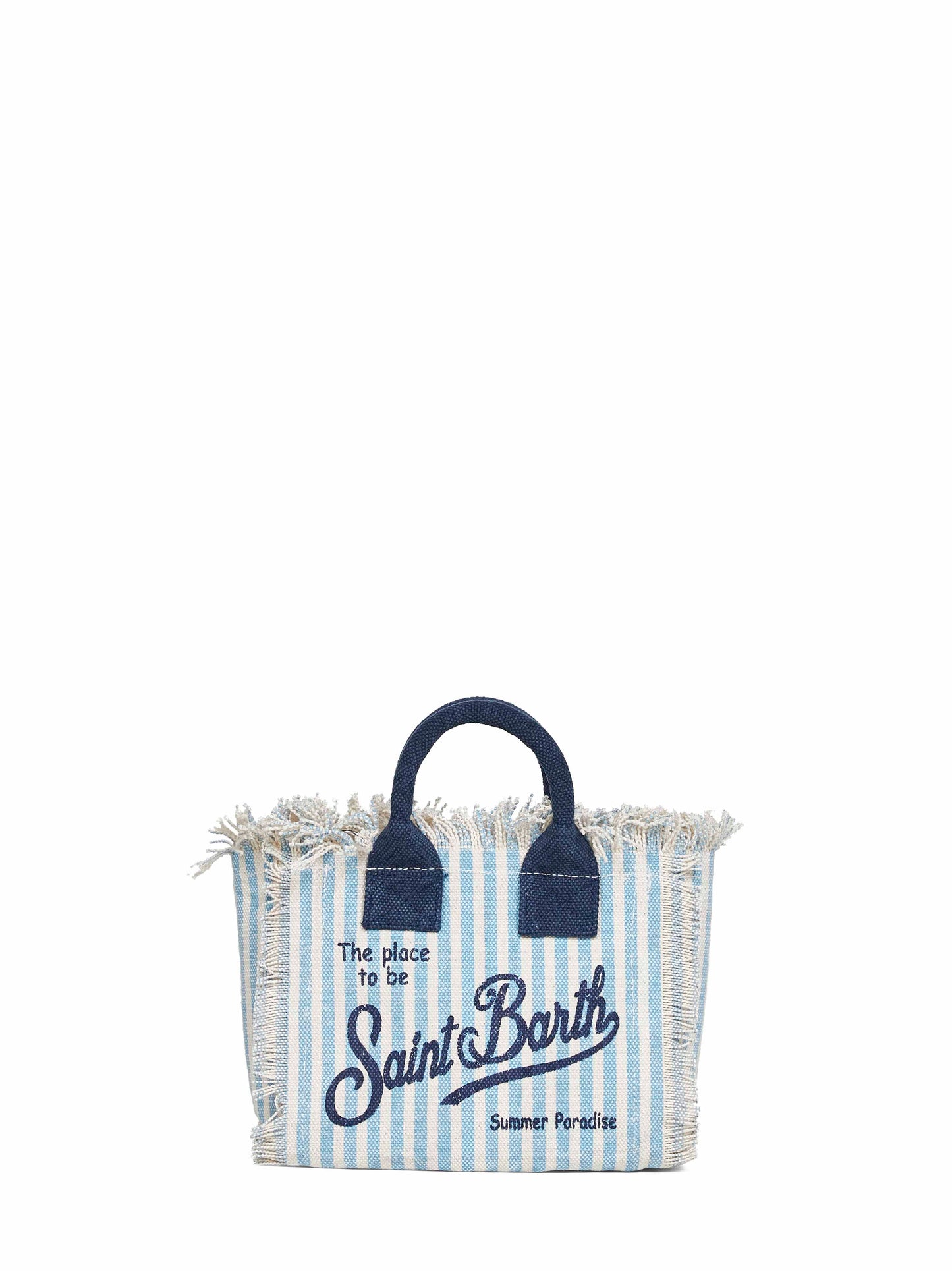 Borsa a mano con tracolla Mini Vanity azzurro e panna