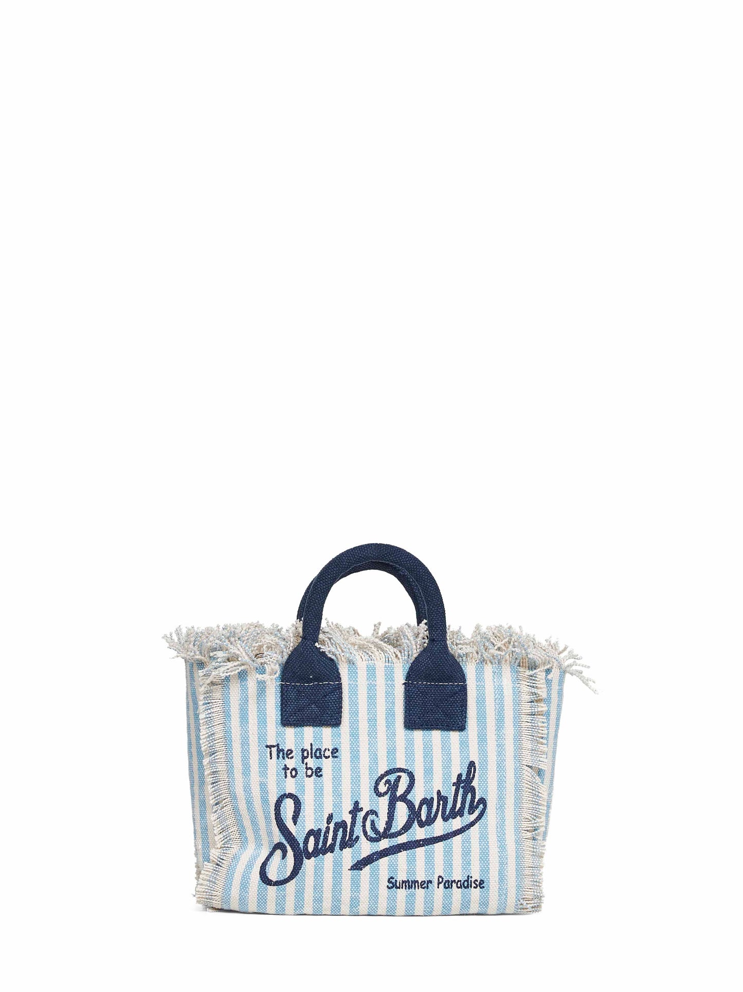 Borsa a mano con tracolla Mini Vanity azzurro e panna