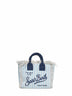 Borsa a mano con tracolla Mini Vanity azzurro e panna