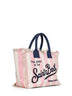 Borsa a mano Vanity rosa e panna