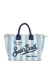 Borsa a mano Vanity azzurro e panna