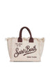 Borsa a mano Vanity beige e panna