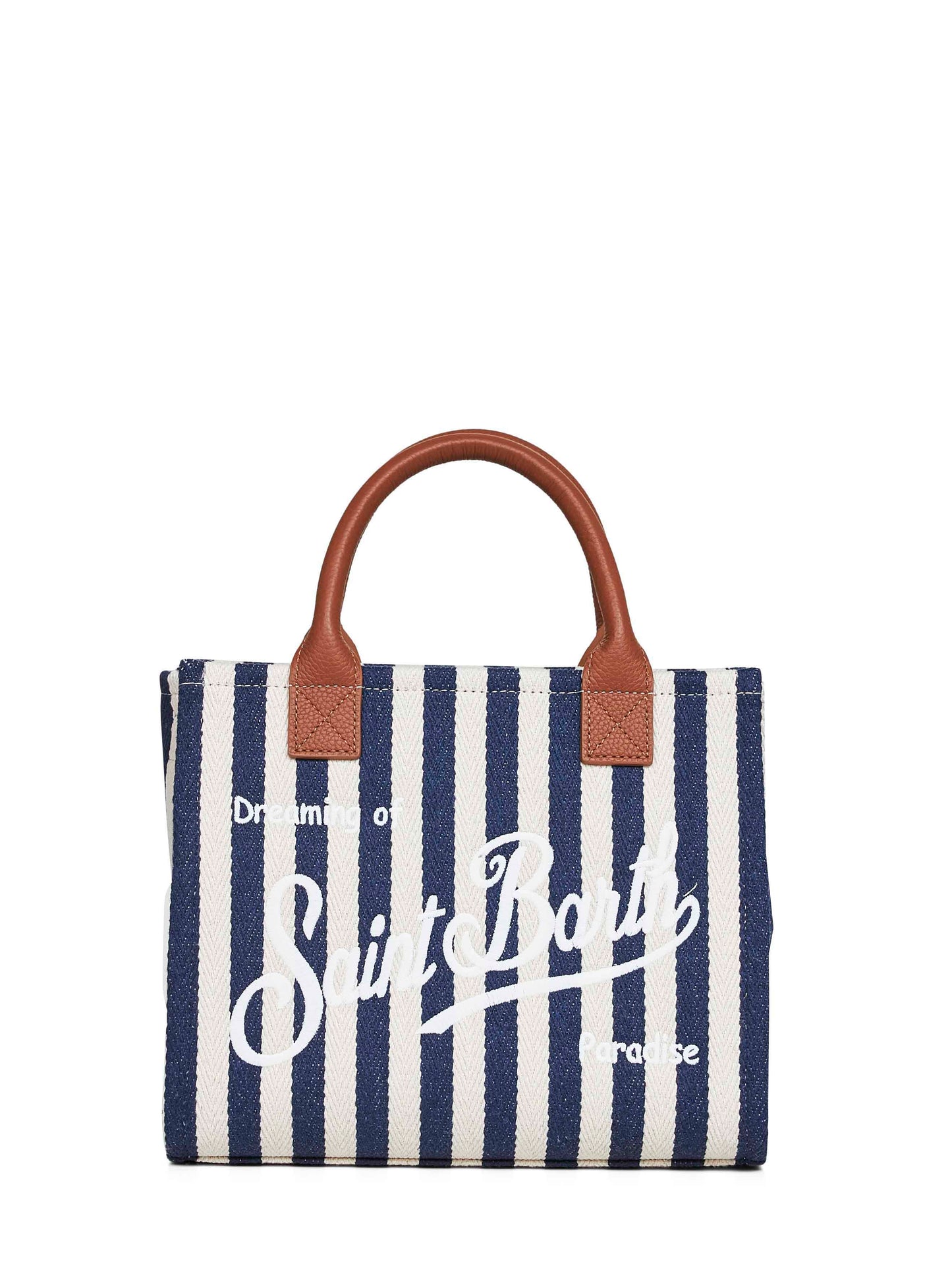 Borsa a mano con tracolla Vanity Bag Midi blu scuro e bianco