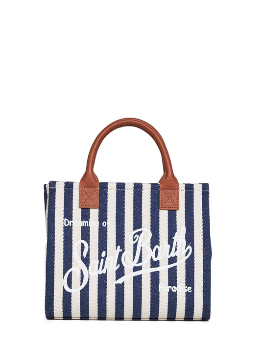 Dark blue and white Vanity Bag Midi handbag with shoulder strap