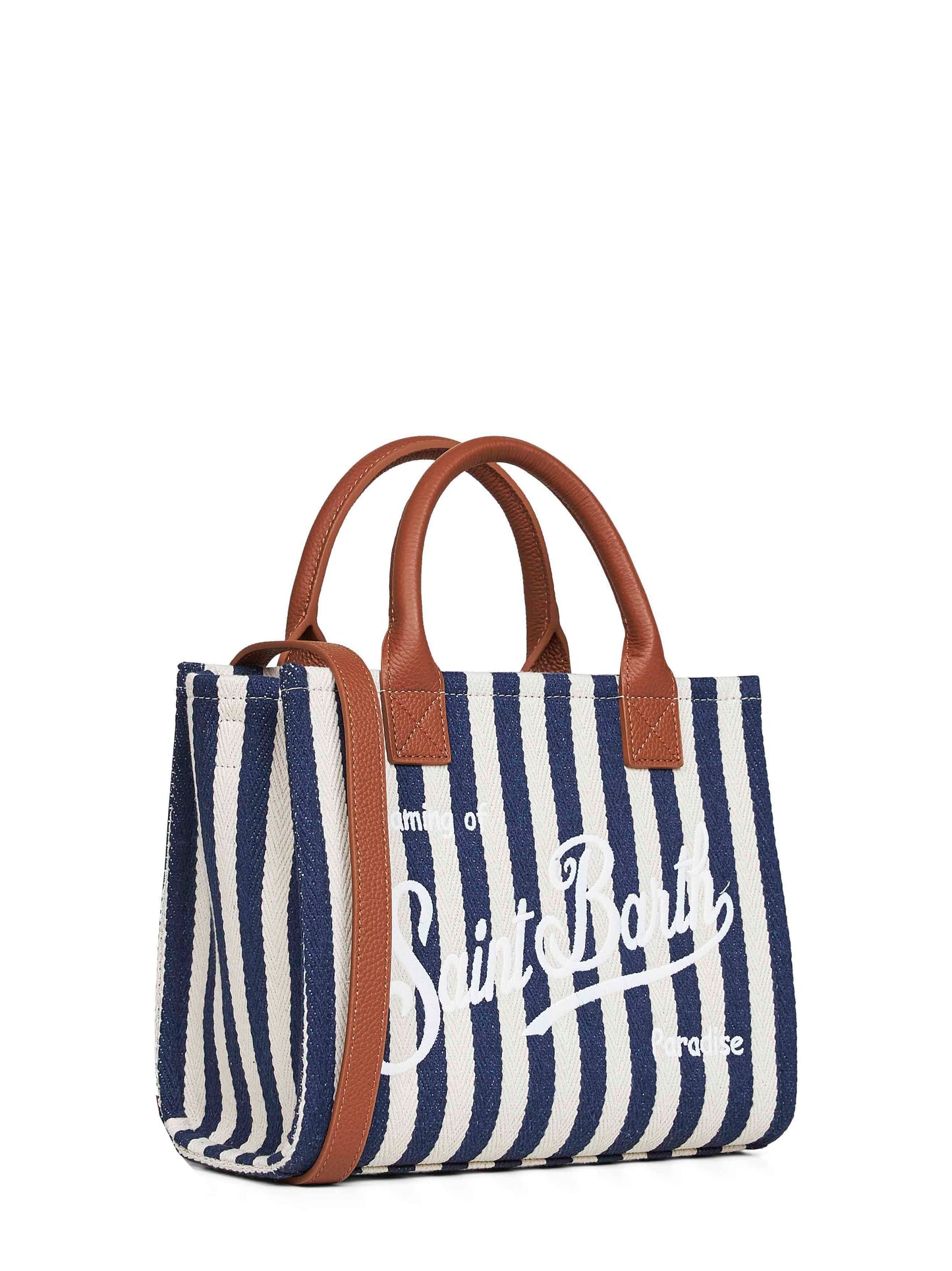 Borsa a mano con tracolla Vanity Bag Midi blu scuro e bianco