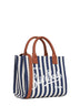 Borsa a mano con tracolla Vanity Bag Midi blu scuro e bianco