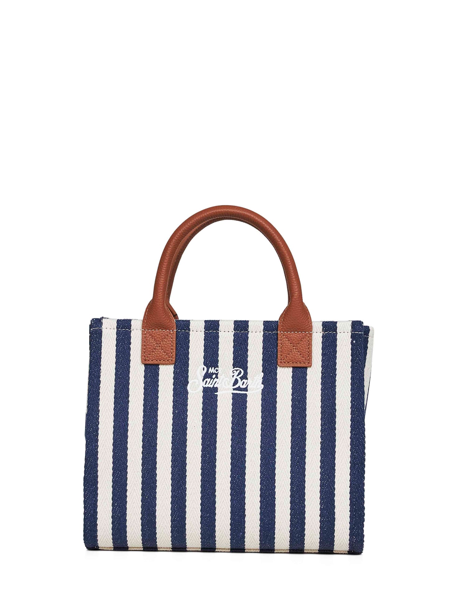Borsa a mano con tracolla Vanity Bag Midi blu scuro e bianco