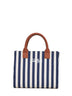 Borsa a mano con tracolla Vanity Bag Midi blu scuro e bianco