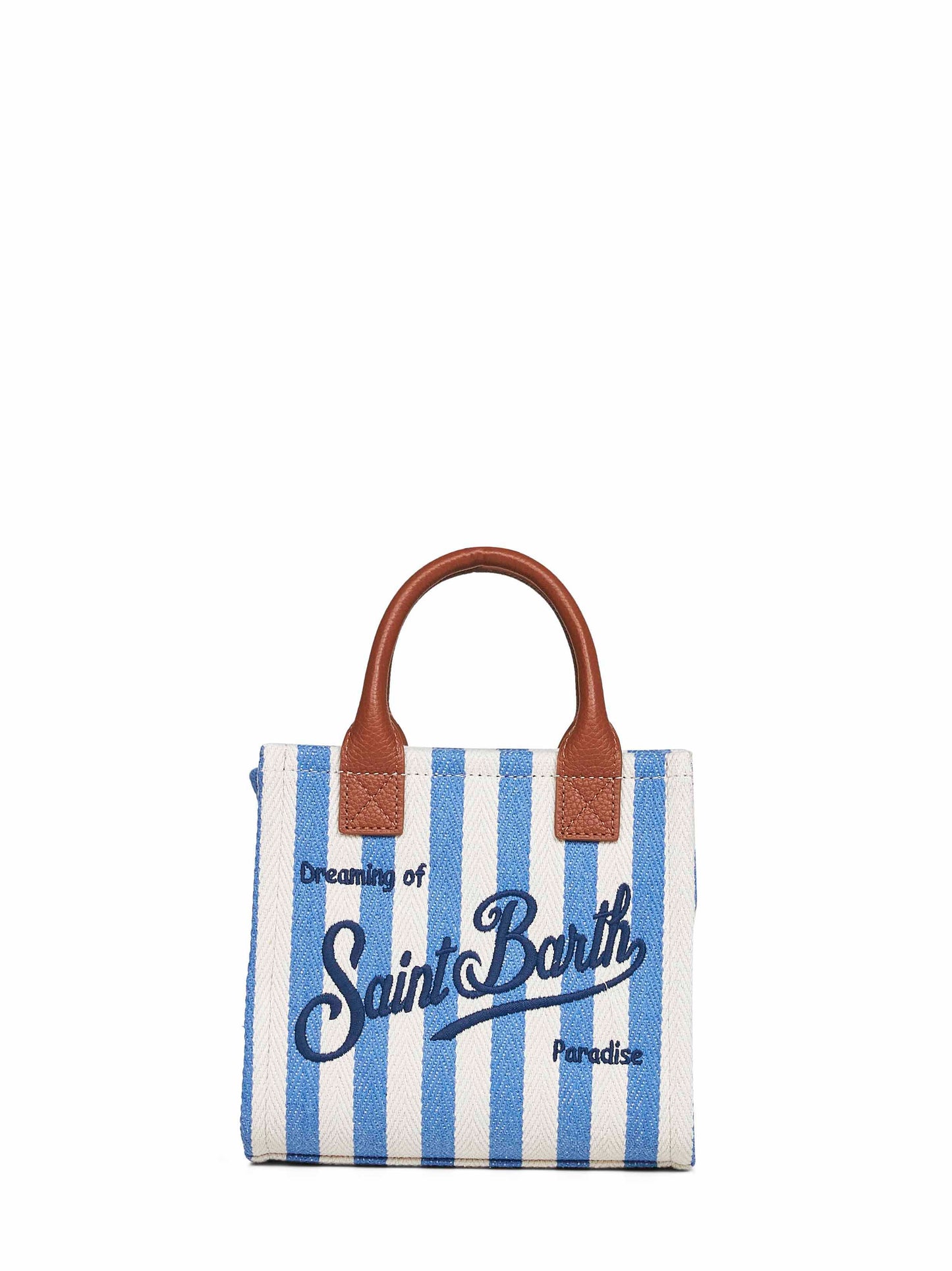 Borsa a mano con tracolla Vanity Bag Mini azzurro e bianco