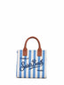 Borsa a mano con tracolla Vanity Bag Mini azzurro e bianco