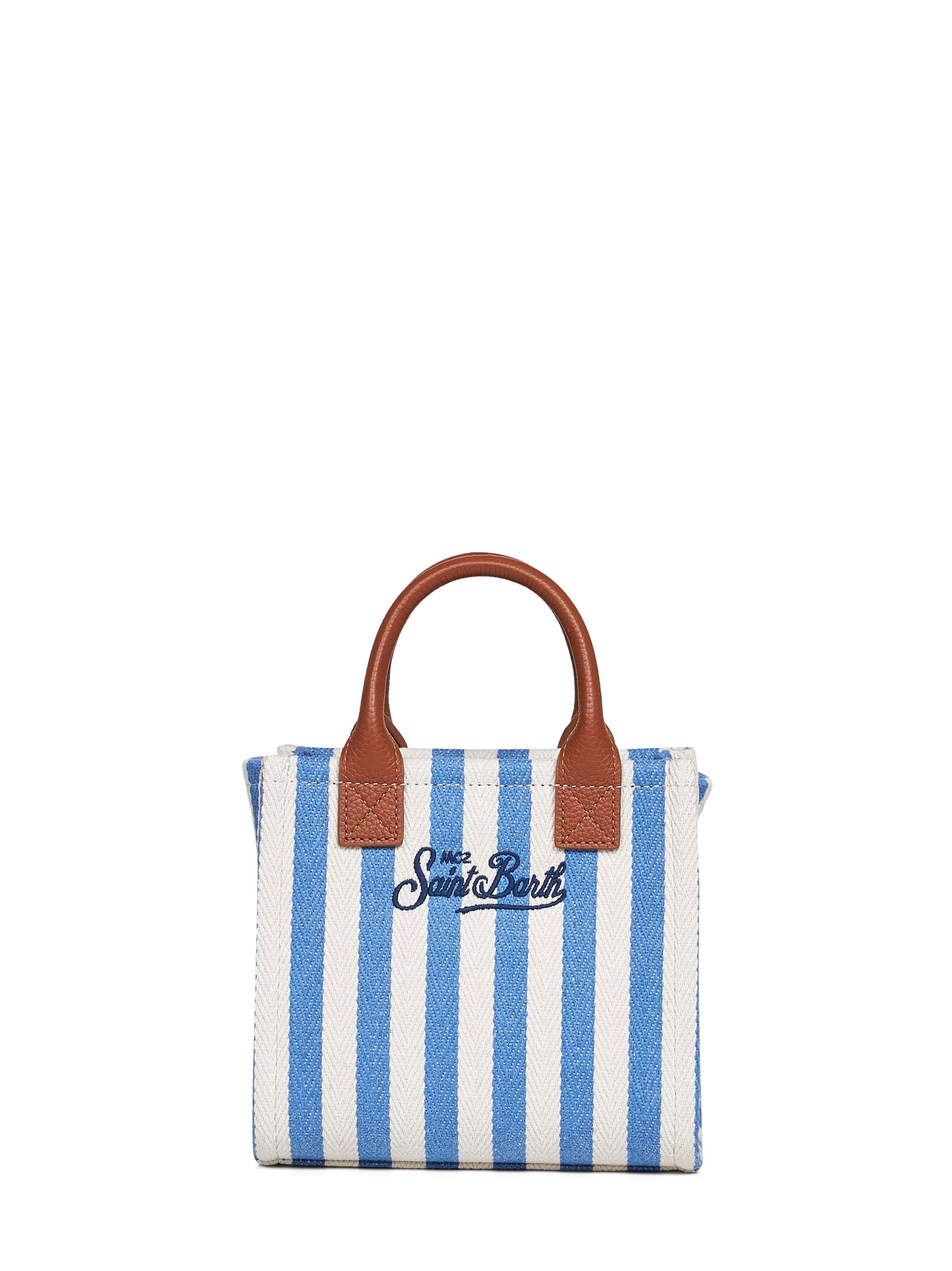 Borsa a mano con tracolla Vanity Bag Mini azzurro e bianco