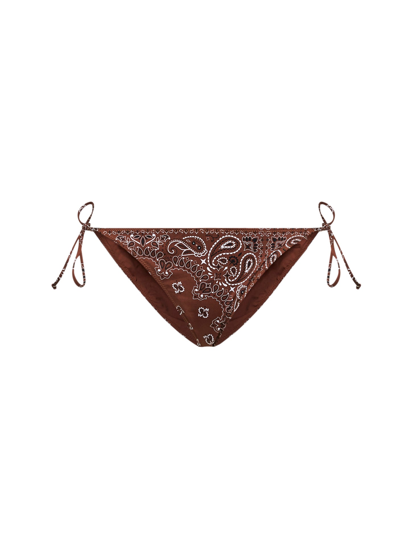 Brown bandana-print lycra Virgo classic bikini bottom
