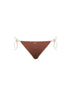 Slip bikini con laccetti Virgo String in lycra marrone