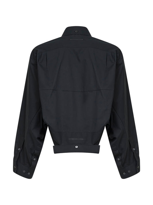 Camicia effetto speculare in popeline di cotone antracite