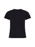 Black breathable cotton jersey numeric T-shirt