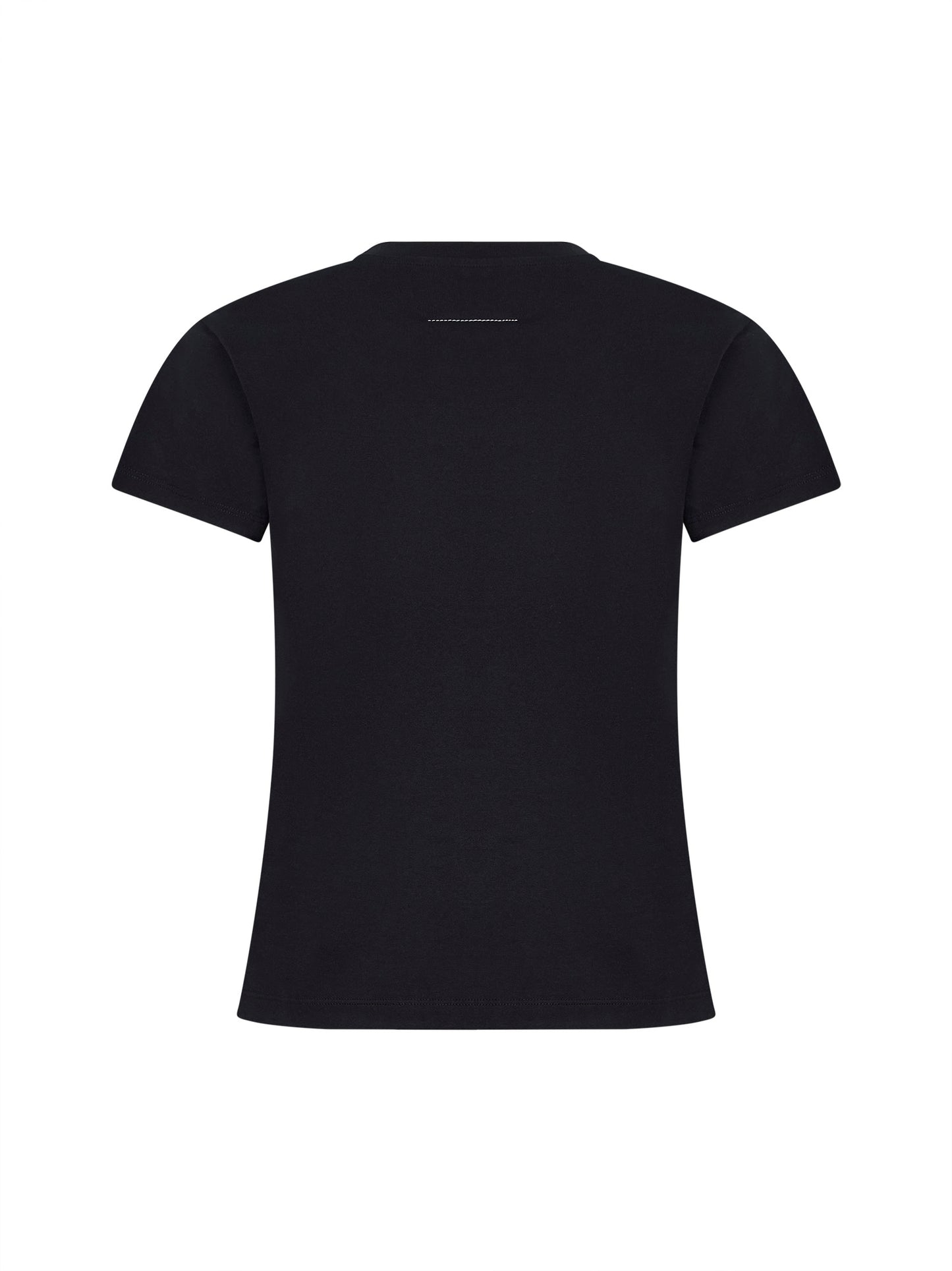 Black breathable cotton jersey numeric T-shirt