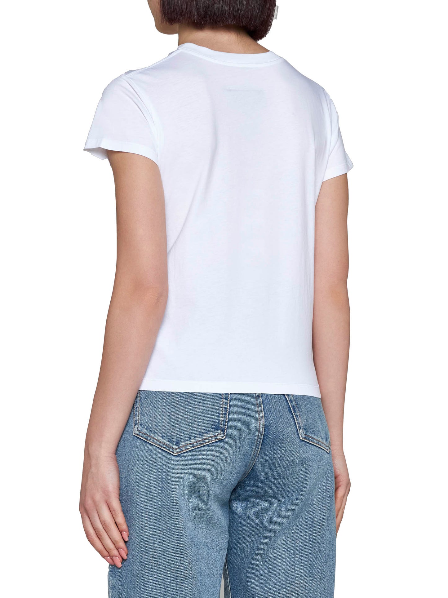 White cotton jersey T-shirt