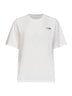White stretch jersey T-shirt with numeric patch