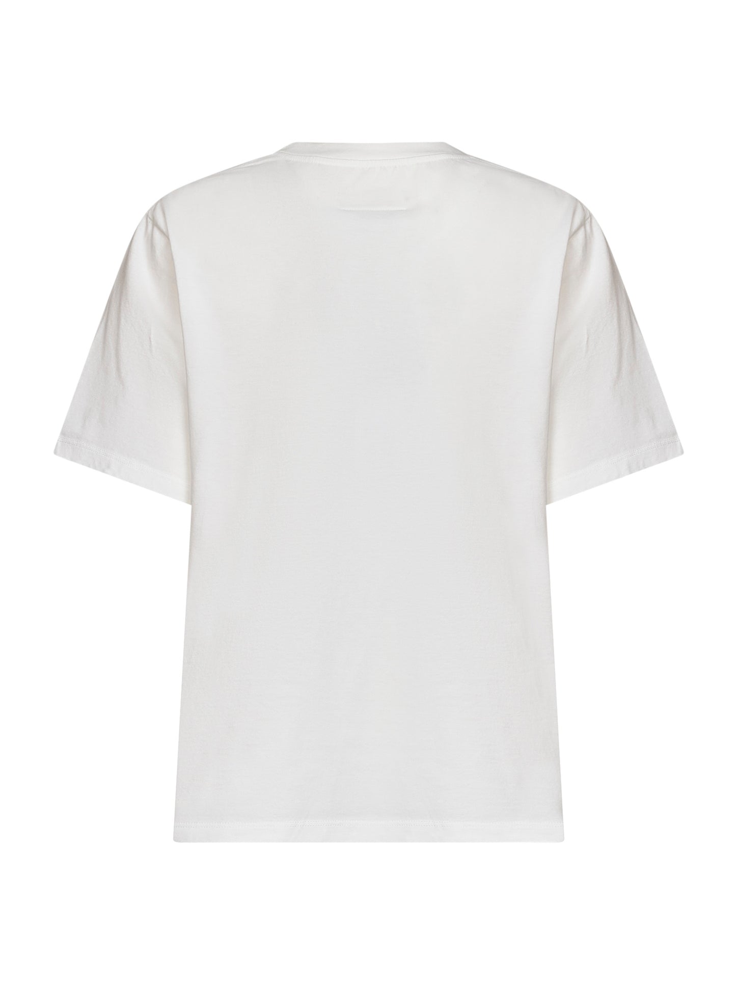 White stretch jersey T-shirt with numeric patch