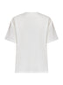 White stretch jersey T-shirt with numeric patch