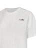 White stretch jersey T-shirt with numeric patch