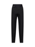 Black wool blend reverse waistband trousers