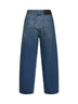 Light blue washed denim straight-leg jeans