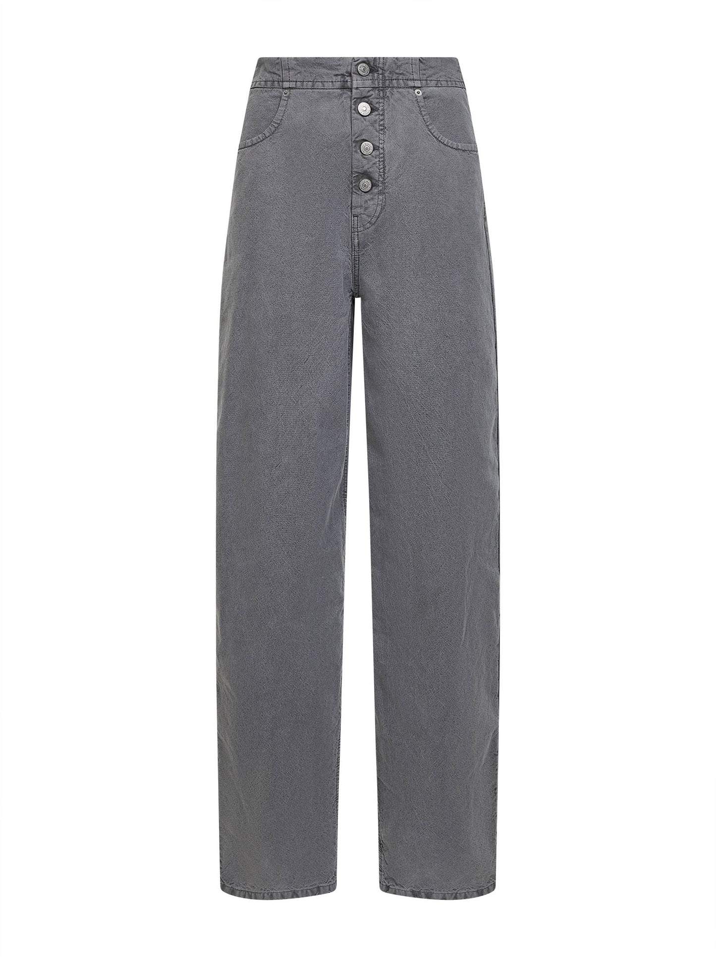Grey denim straight-leg jeans