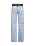 Jeans a gamba dritta in denim stretch azzurro