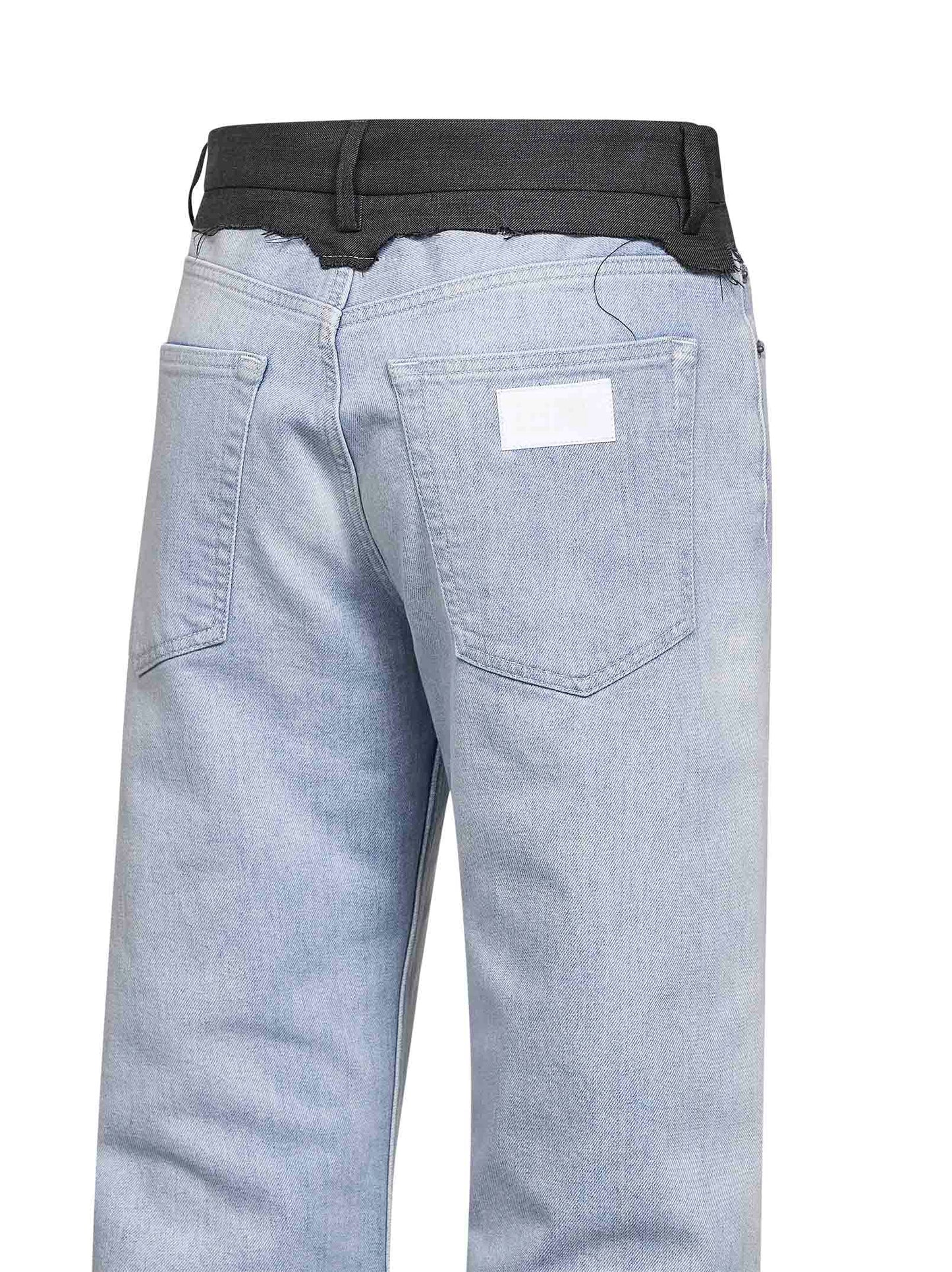 Jeans a gamba dritta in denim stretch azzurro
