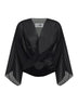 Top crop drappeggiato in georgette nero