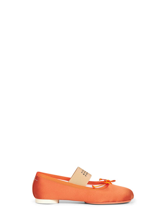 Orange satin Anatomic Numeric ballet flats