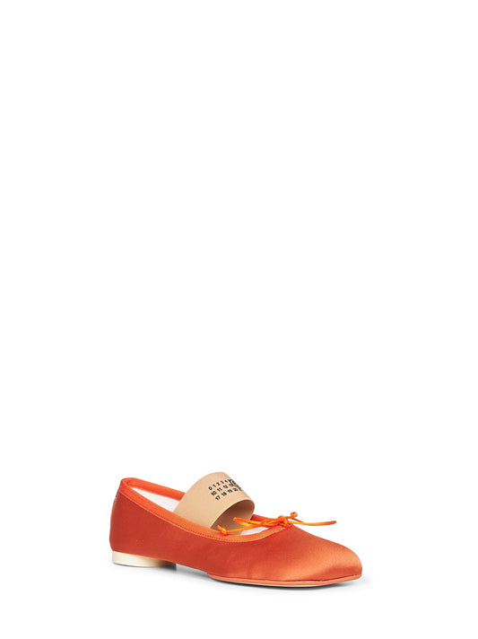 Orange satin Anatomic Numeric ballet flats