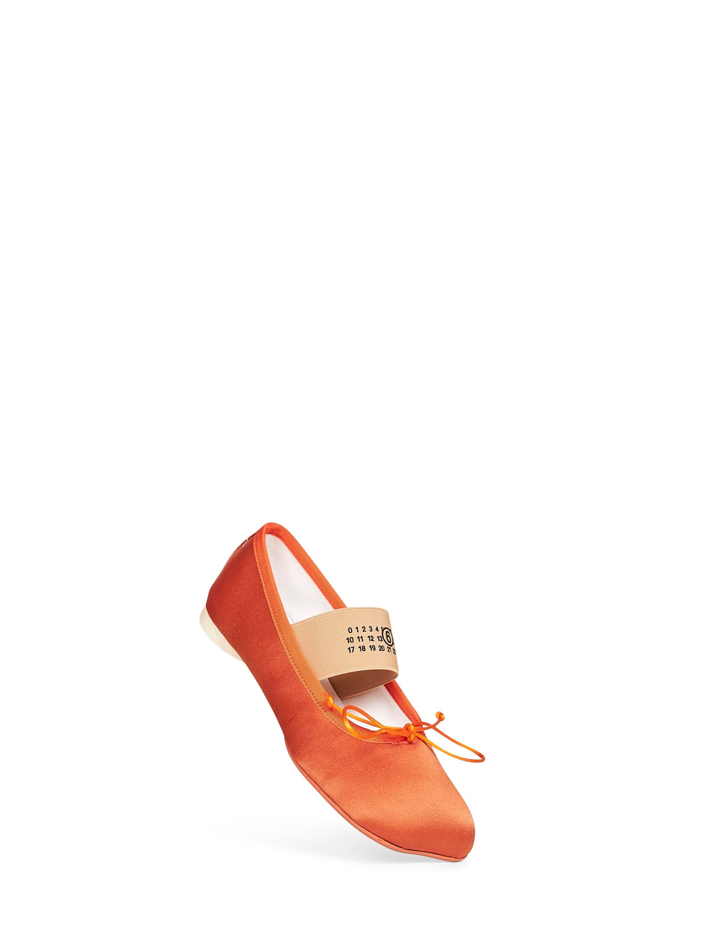 Orange satin Anatomic Numeric ballet flats
