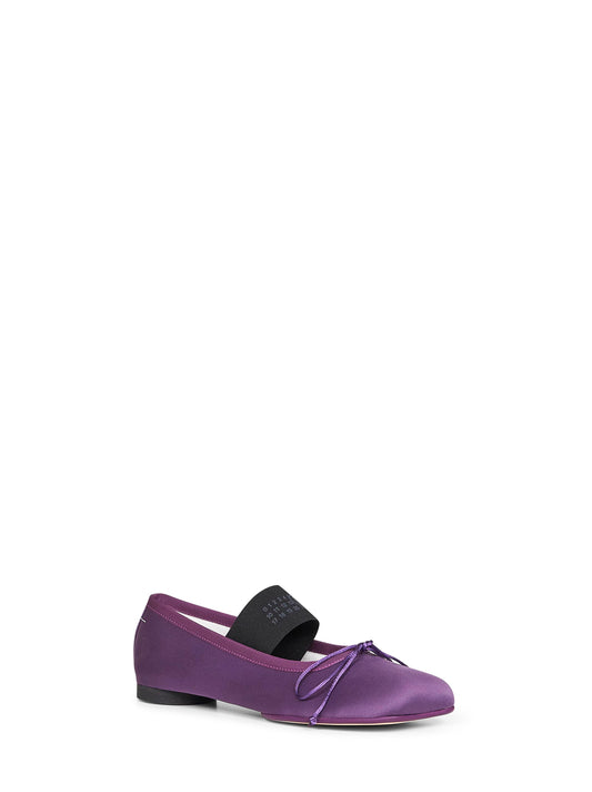 Purple satin Anatomic Numeric ballet flats