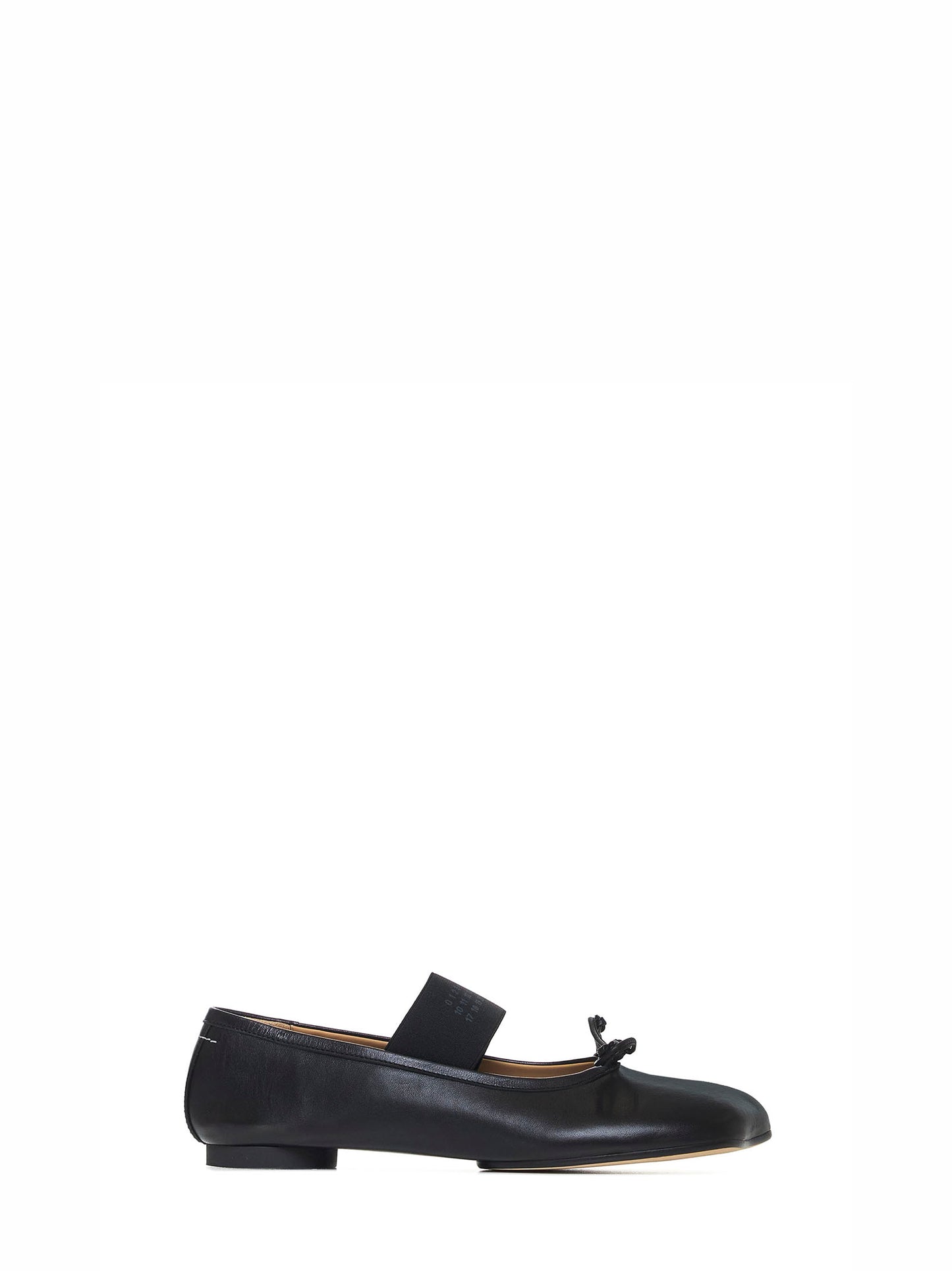 Black leather Anatomic Numeric ballerinas by MM6