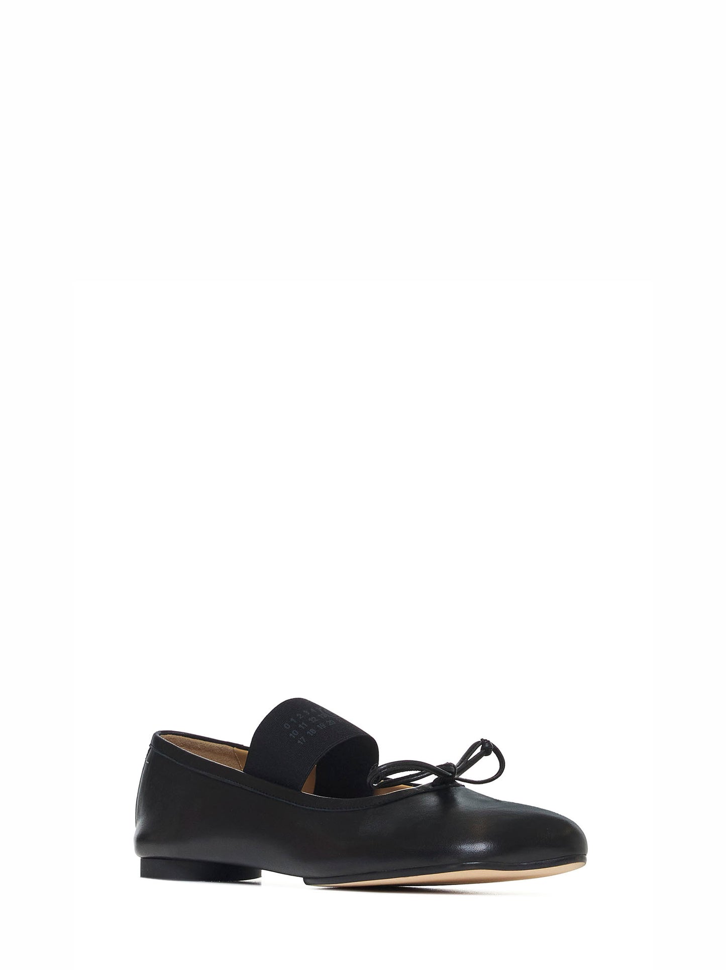 Black leather Anatomic Numeric ballerinas by MM6