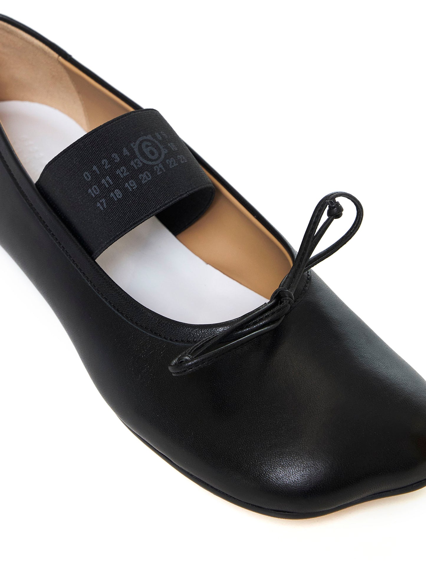 Black leather Anatomic Numeric ballerinas by MM6
