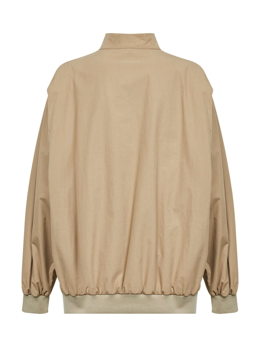 Giacca bomber oversize in cotone beige