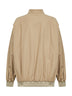 Beige cotton oversized bomber jacket